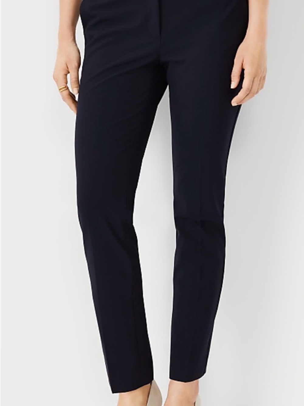 Ann Taylor Black Straight-Leg Tailored Pants
